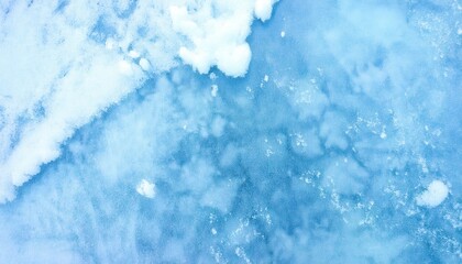 Poster - abstract textured frozen blue ice surface with snow patterns, ideal for winter background, seasonal designs, or artistic projects


