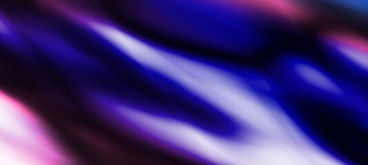 Fototapete - Dark blue digital abstract background with ultraviolet neon glow, blurry light lines, waves