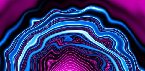 Fototapete - Abstract blue and purple dynamic background. Futuristic vivd neon swirl lines. Light effect.