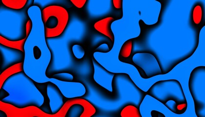 Poster - 3D abstract background with paper cut shapes. Abstract design layout for business presentations, flyers, posters and invitations. Blue carving art