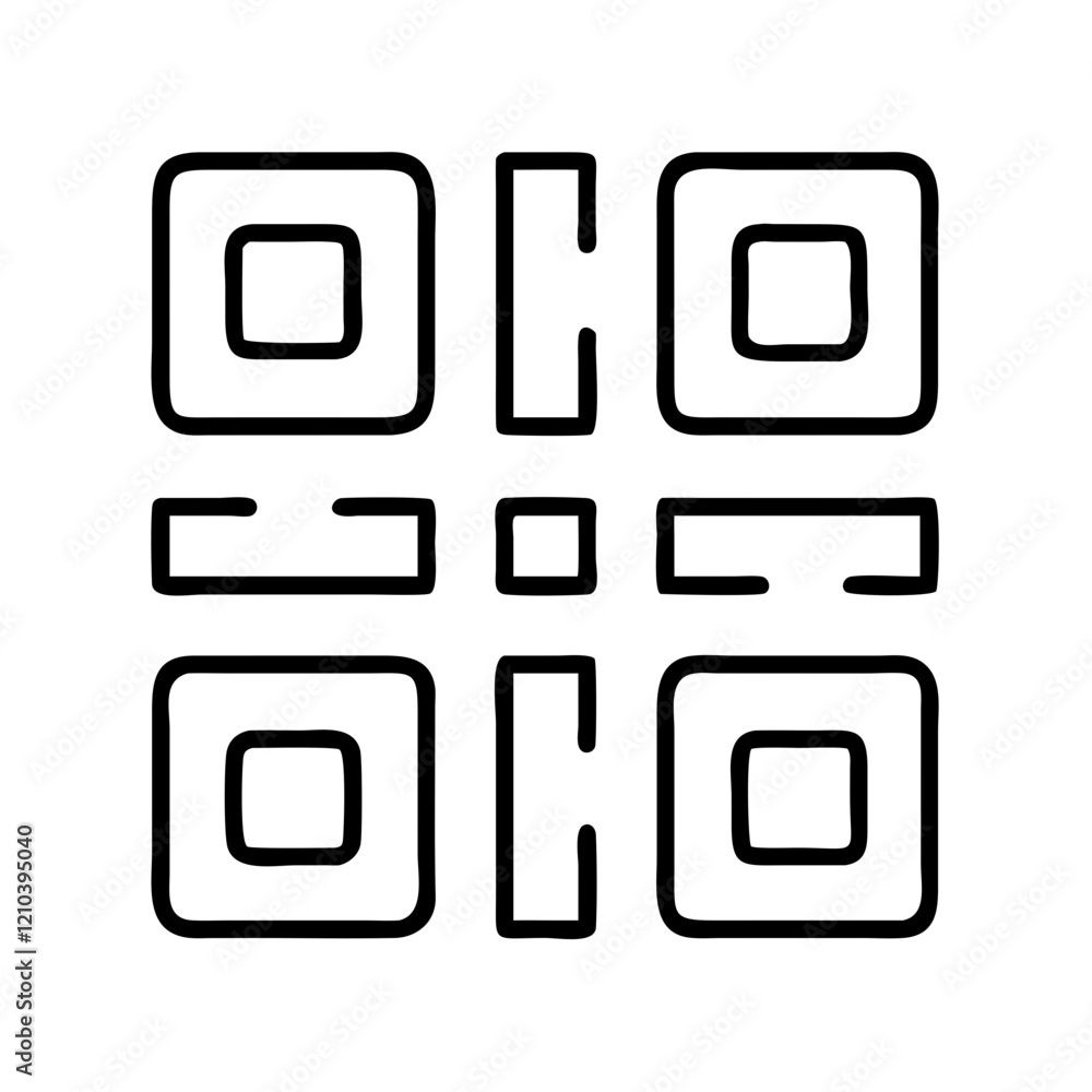 Vector de Stock qr code icon, qr code line art - simple line art of qr ...
