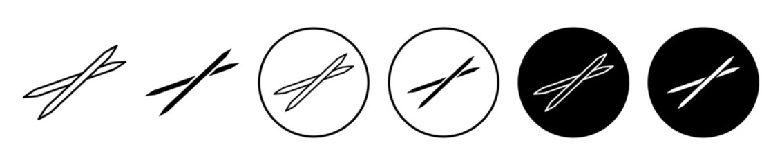 Toothpick icons set in black filled and stroke line style