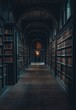 © Dzikrul Husnani - Dark Library Hallway Bookshelves Old Books Interior