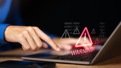 exclamation mark ,alarm ,computer virus detected ,danger warning concept or information error that s
