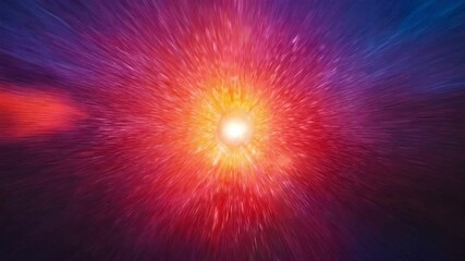 Wall Mural - a vibrant explosion of colors radiates from a central light source, creating a dynamic, cosmic scene