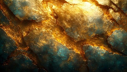Poster - Abstract Fluid Art with Rich Gold and Deep Blue Tones Creating a Mesmerizing Texture Ideal for Backgrounds, Prints, and Digital Designs