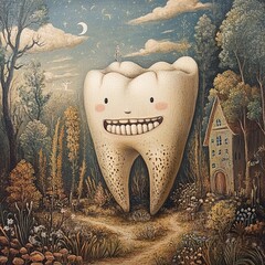 Poster - Smiling Tooth in a Magical Forest