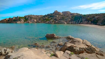 Wall Mural - bay, beach, coastline, emerald, island, italy, mediterranean, paradise, sand, sa