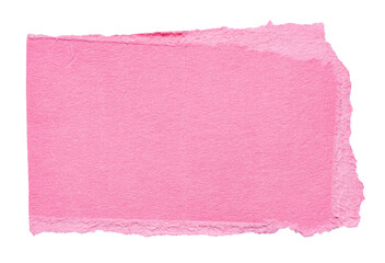 Wall Mural - isolated cut out torn piece of blank pink paper note cardboard with texture and copy space for text,
