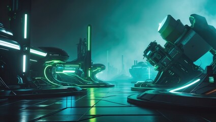 Canvas Print - The mysterious sci-fi station