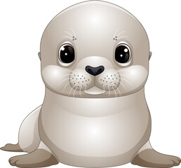 Wall Mural - Illustration of cartoon cute baby seal 