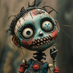 Wall Mural - Gothic Steampunk Doll: Creepy, Cute, and Spooky Art Toy