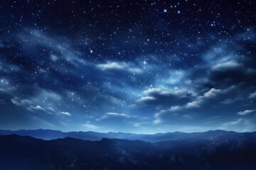Wall Mural - High Mountain Night Sky with Stunning Starscape and Galaxy Texture - Space Universe Background