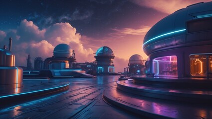 Canvas Print - Sci-fi space station