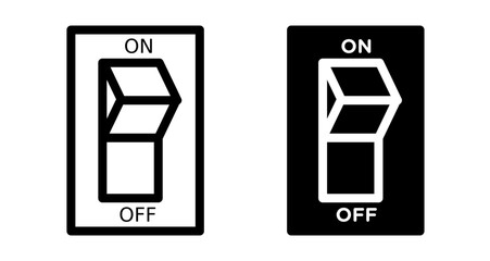 electric switch icons set in black filled and stroke line style