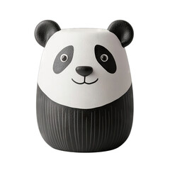 Playful panda sculpture display home decor art piece contemporary style close-up whimsical design