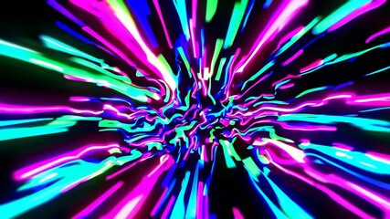 Wall Mural - abstract loopable motion graphics. glowing neon lights streaming across the screen. seamless loop