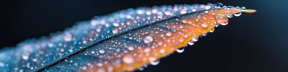 Wall Mural - Water Droplets on a Leaf