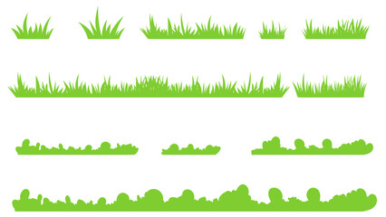 grass shapes vector set isolated on white background, flat modern design, illustration vector eps 10