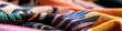 Close-up of Multicolored Fabric with Geometric and Abstract Patterns