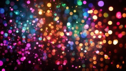 Leinwandbilder - multicolored bokeh lights creating a vibrant, dreamy effect on a dark backdrop