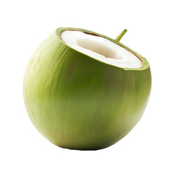 Isolated Green Coconut Cut on the side