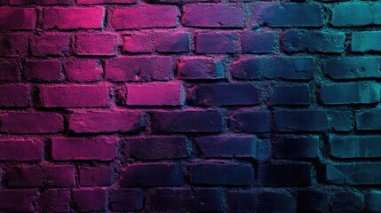 Poster - A vibrant pink and purple brick wall with a textured surface.