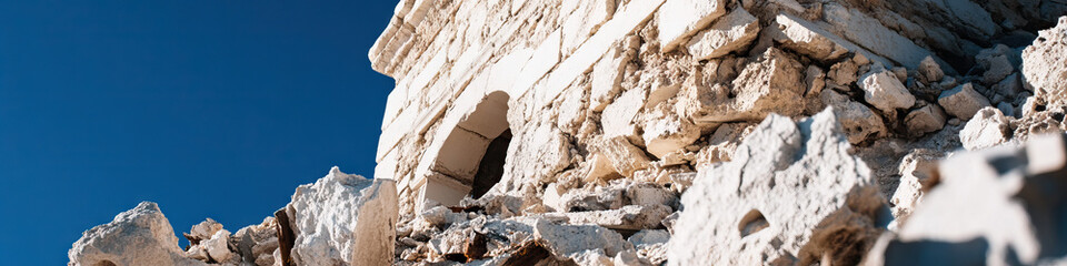 Sticker - Partially Collapsed Stone Structure and Rubble