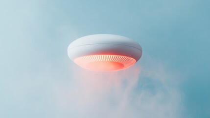 Poster - Minimalist Smart Home Safety Modern White Smoke Detector with Thermal Imaging for Enhanced Fire Protection - Tech-Driven Preventive Monitoring for Contemporary Urban Living