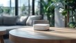 © Orkhan - A pristine white Wi-Fi router elegantly placed on a wooden table within an indoor setting