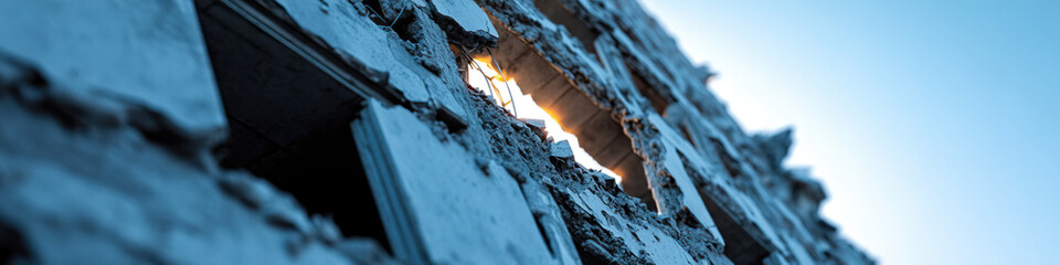 Sticker - Damaged Concrete Wall with Sunlit Aperture