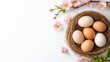 © Have a Good Day - Elegant Easter Nest with Eggs and Blossoming Cherry Flowers for Festive Presentations and Designs 30