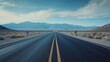 © M.Daim - A long road in the desert, heading towards the mountains. An image that conveys themes of journey, freedom, and the future.
