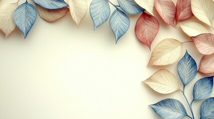 Wall Mural - Leaves with tan back, for design use