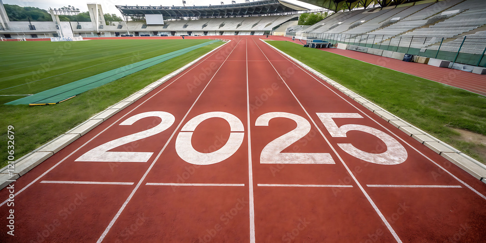 Start Line 2025 on Running Track Stock Photo | Adobe Stock