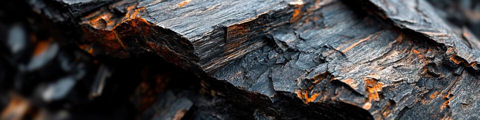 Wall Mural - Close-up Photograph of Dark Grey and Orange-Brown Rock Texture