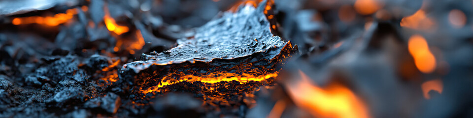 Wall Mural - Glowing Embers and Partially Burned Material