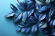 © Oleksandr - Decorative blue leaves create an elegant backdrop for promotional flyers