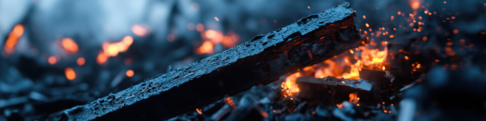 Wall Mural - Burning Wood and Embers