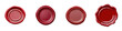 © Noppakun - Four red wax seal stamps with varying alternative and finishes.