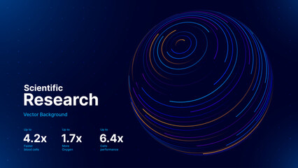Fototapete - Big Data Blue Futuristic Sphere Globe Connection Networks. Neural Network Communication. Big Data Cyber Space. Hi Tech Business Data Flow Analytics Vector Illustration.
