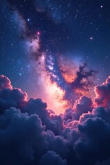 Wall Mural - swirling clouds of gas in the milky way galaxy, cloud, dark, astronomy
