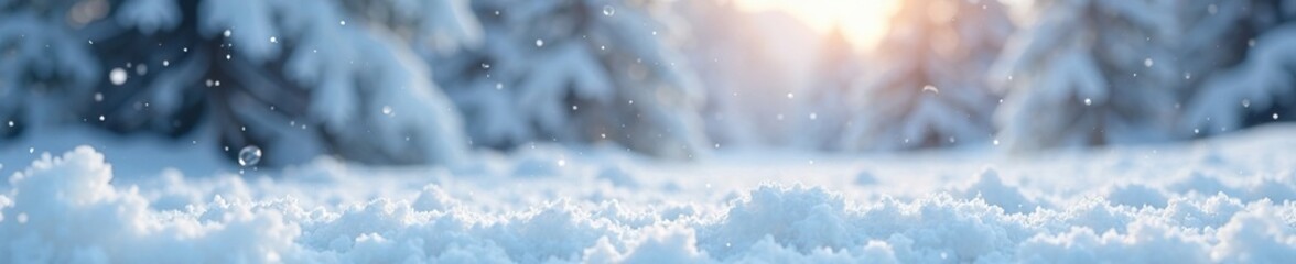 Wall Mural - fluffy white snowflakes fall gently on a serene winter landscape, white snow, calm, snowflake