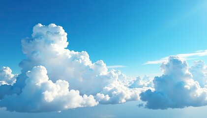 Wall Mural - cumulus clouds morphing into stratocumulus beneath the open sky, open, natural, layered