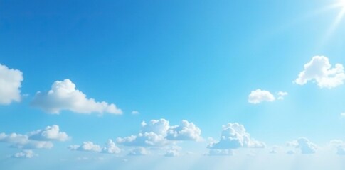 Wall Mural - delicate wispy clouds scattered against the brilliant blue of a clear sky, light, serene