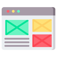 Wireframe Flat Icon