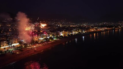 Wall Mural - Night over Alanya, Turkish Riviera on Mediterranean Coast, Antalya, Turkey