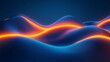 © Aisha - Dynamic curved neon streaks in blue and orange softly glowing against a minimalist dark blue backdrop