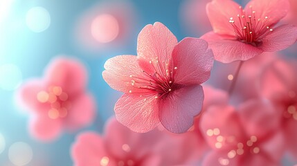 Wall Mural - Pink blossom branch, spring bokeh, floral design