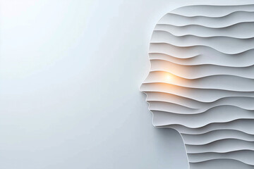 Wall Mural - Layered Profile in Light Gray